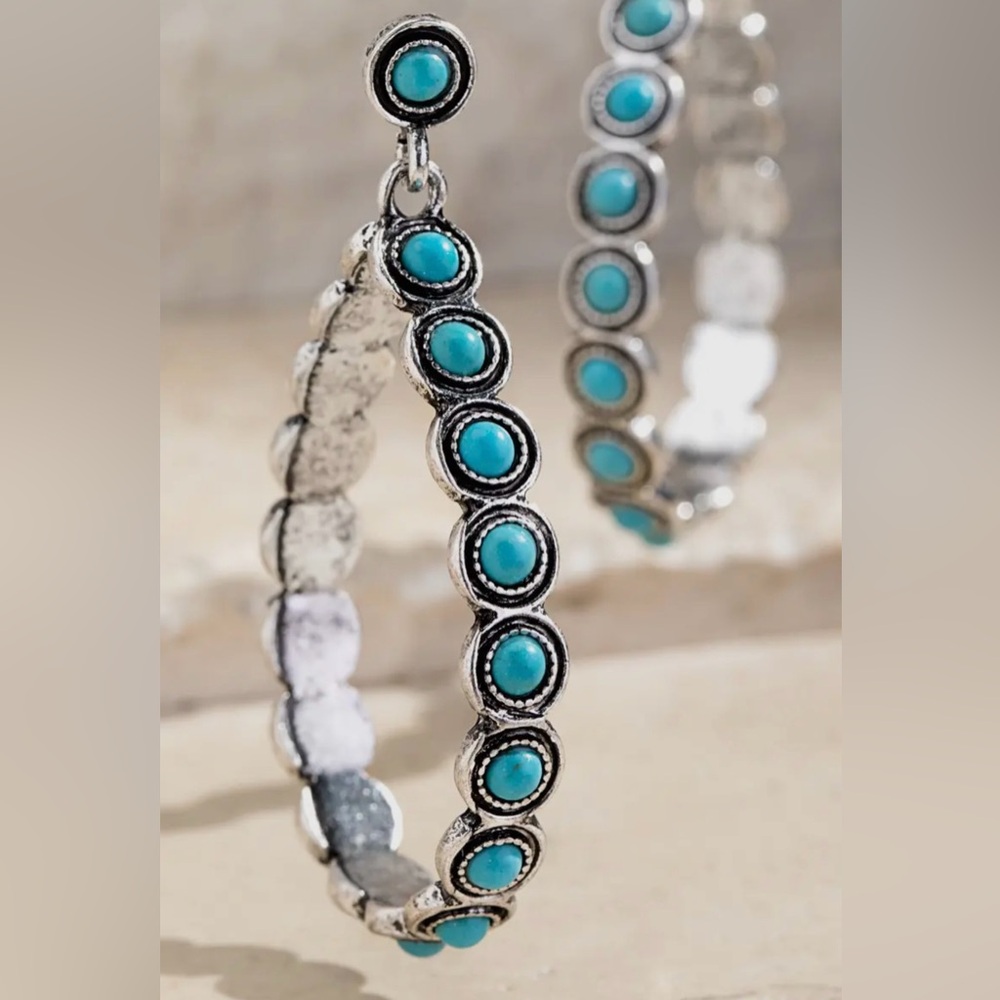 Silver and Turquoise Drop Earrings NWT